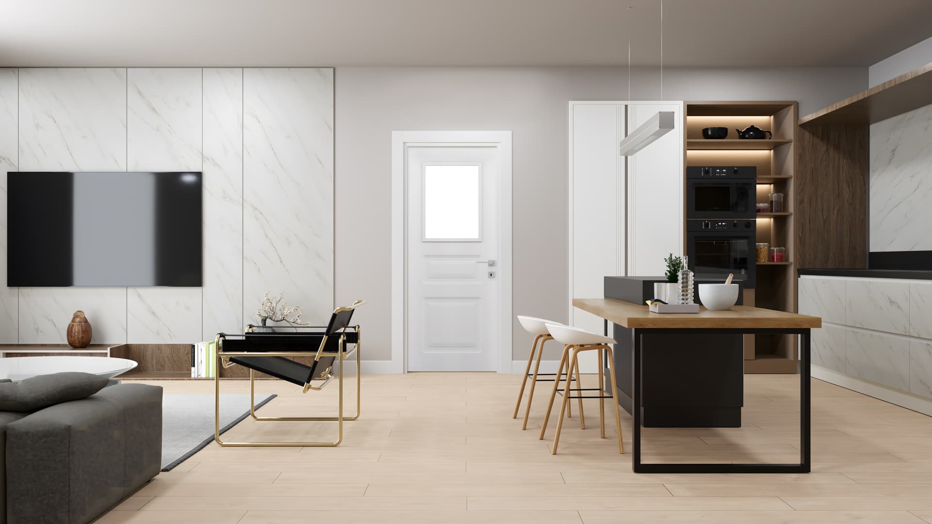 ATLAS İNCİ BEYAZ CAMLI Render