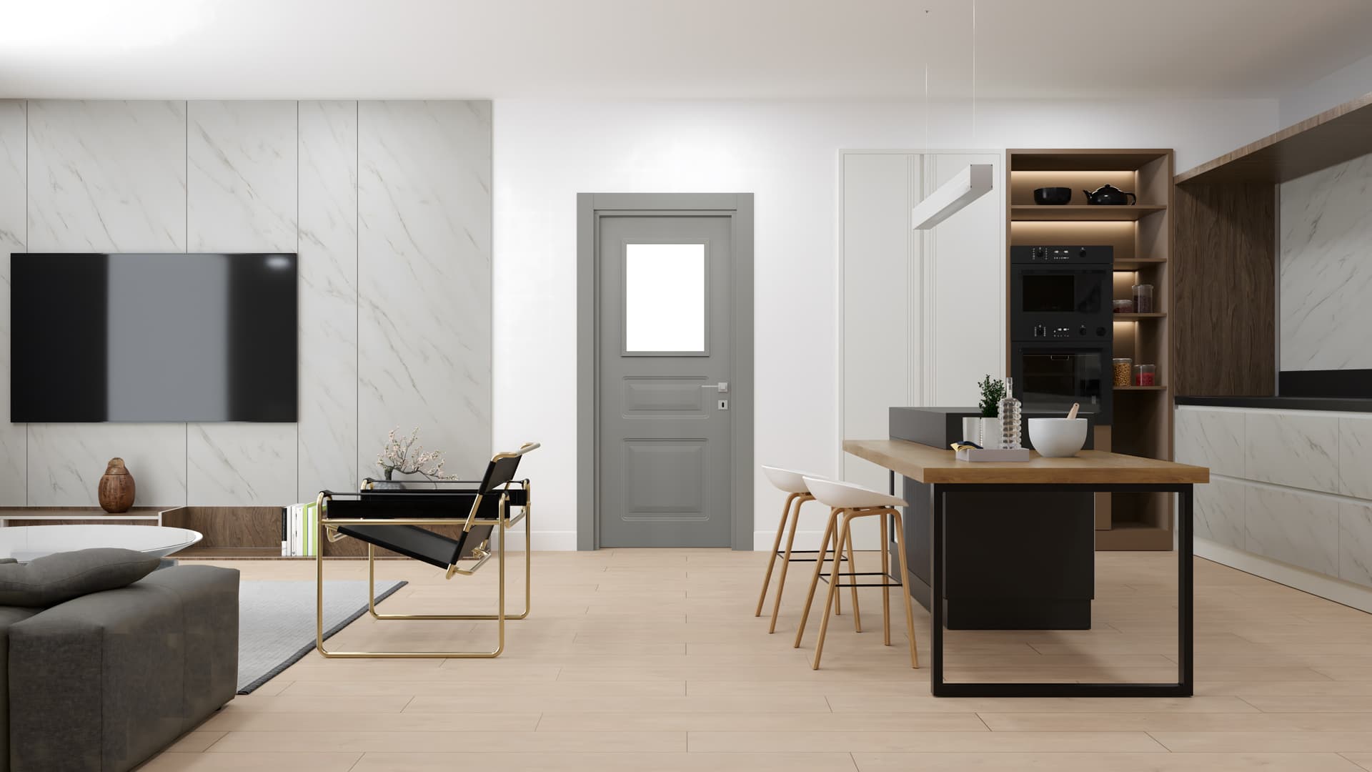 ATLAS NATUREL GRİ CAMLI Render