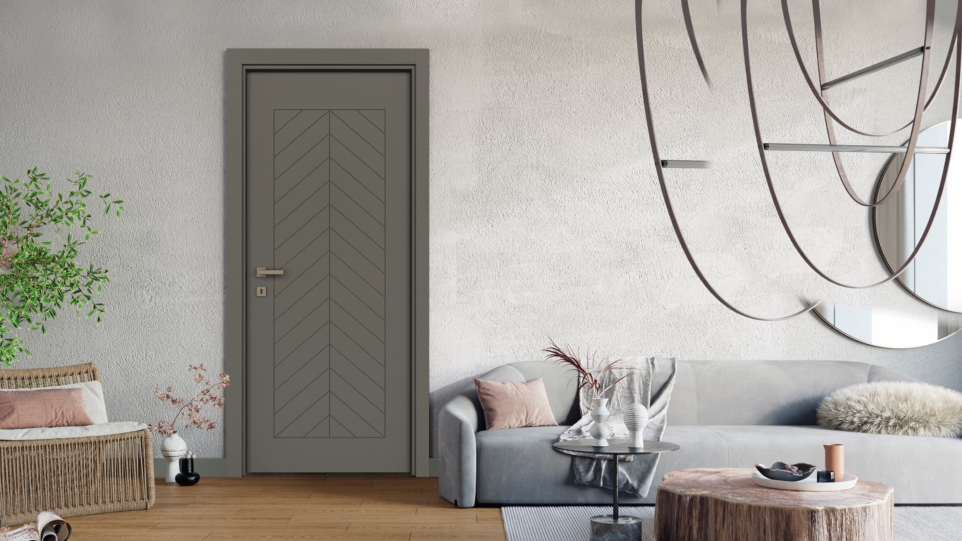FISHBONE MODERN ANTRASİT Render