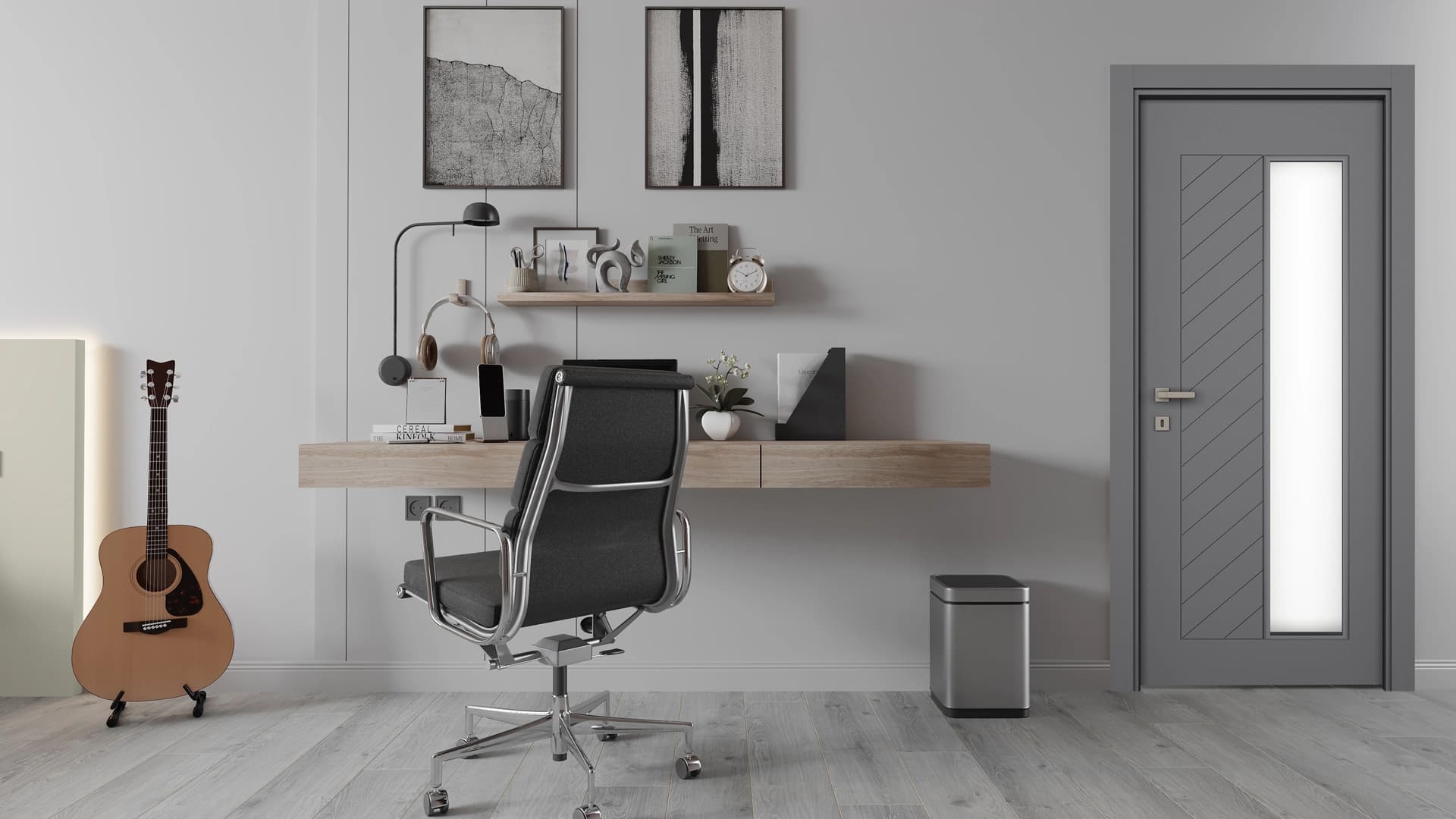 FISHBONE MODERN ANTRASİT CAMLI2 Render