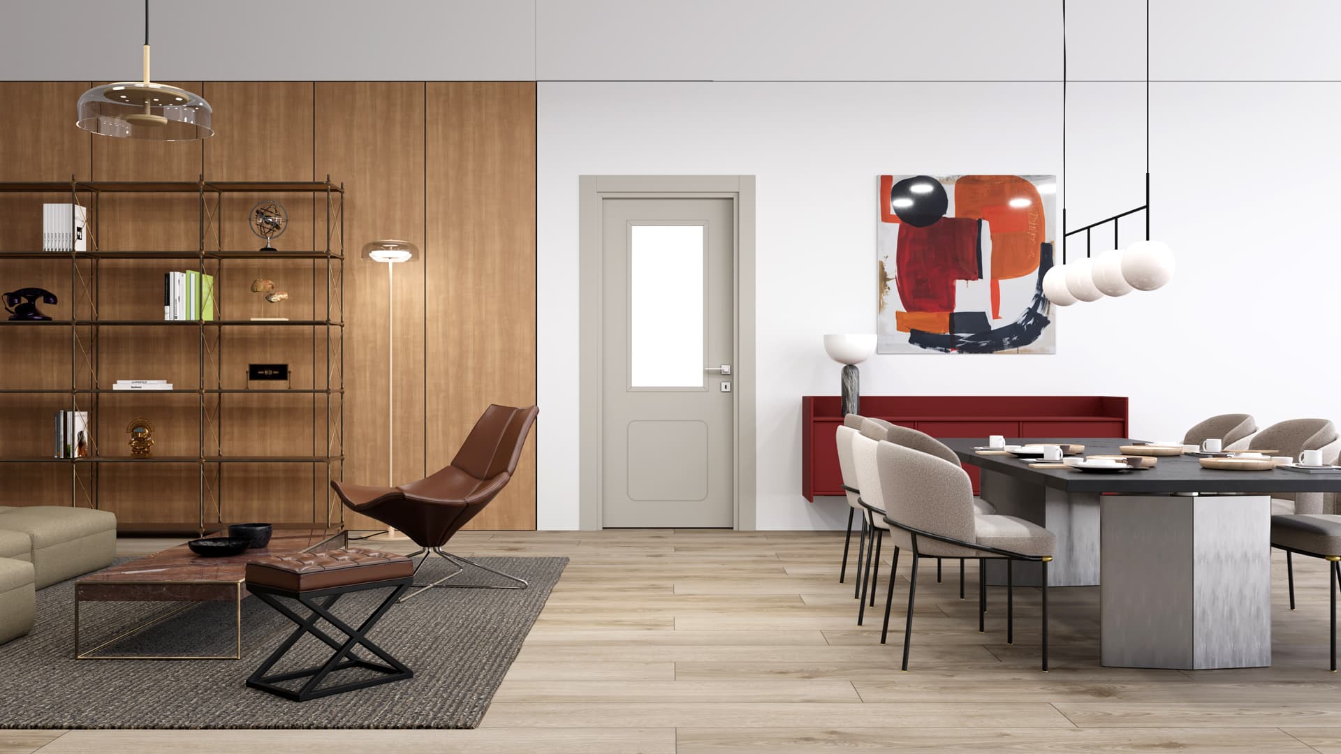 AURA İPEK GRİ CAMLI Render